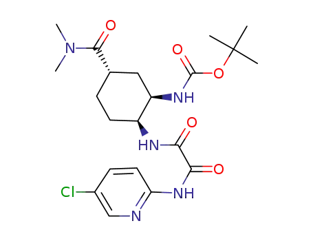 carbamic acid, N-[(1R,2S,5S)-2-[[2-[(5-chloro-2-pyridinyl)amino]-2-oxoacetyl]amino]-5-[(dimethylamino)carbonyl]cyclohexyl]-1,1-dimethylethyl ester